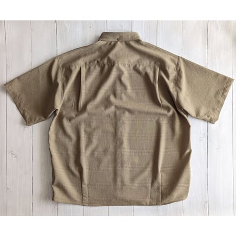 《 MEN 》maillot / Shadow Check Short-Sleeves Big Shirt ( BEIGE )