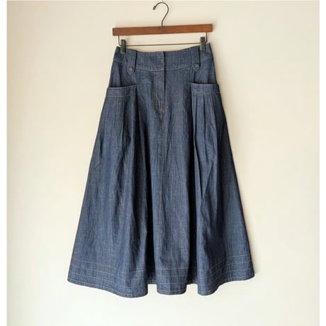 《 WOMEN 》 sosotto / 5.5ozデニム タックスカート ( ワンウォッシュ )