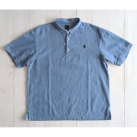 《 MEN 》 maillot / Linen Rich Polo Shirt-Tee ( FADE BLUE )