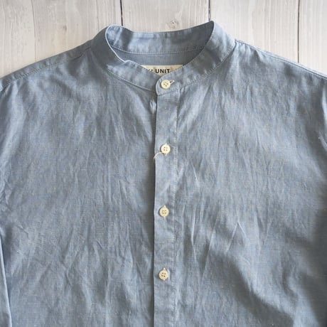 《 Unisex 》H.UNIT / C/L dungarees bandcollar long sleeves shirt ( Smokey Sax )