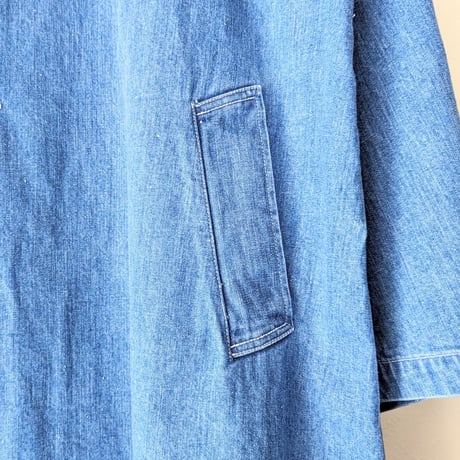 《 Unisex 》H.UNIT / Denim soutien collar coat ( Washed )