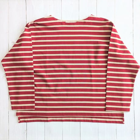 《 Unisex 》ämne / BORDER gride basque Ⅱ ( Bordeaux_Beige )
