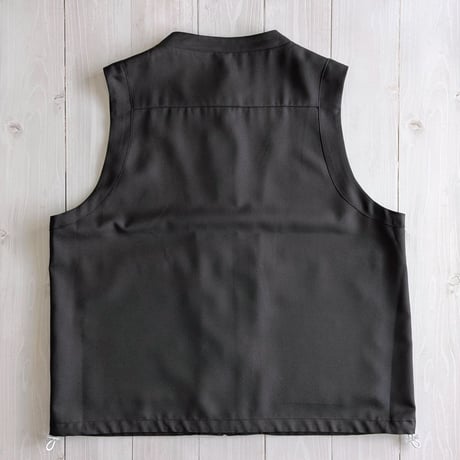 《 MEN 》 ämne / GABARDINE useful vest  ( BLACK )