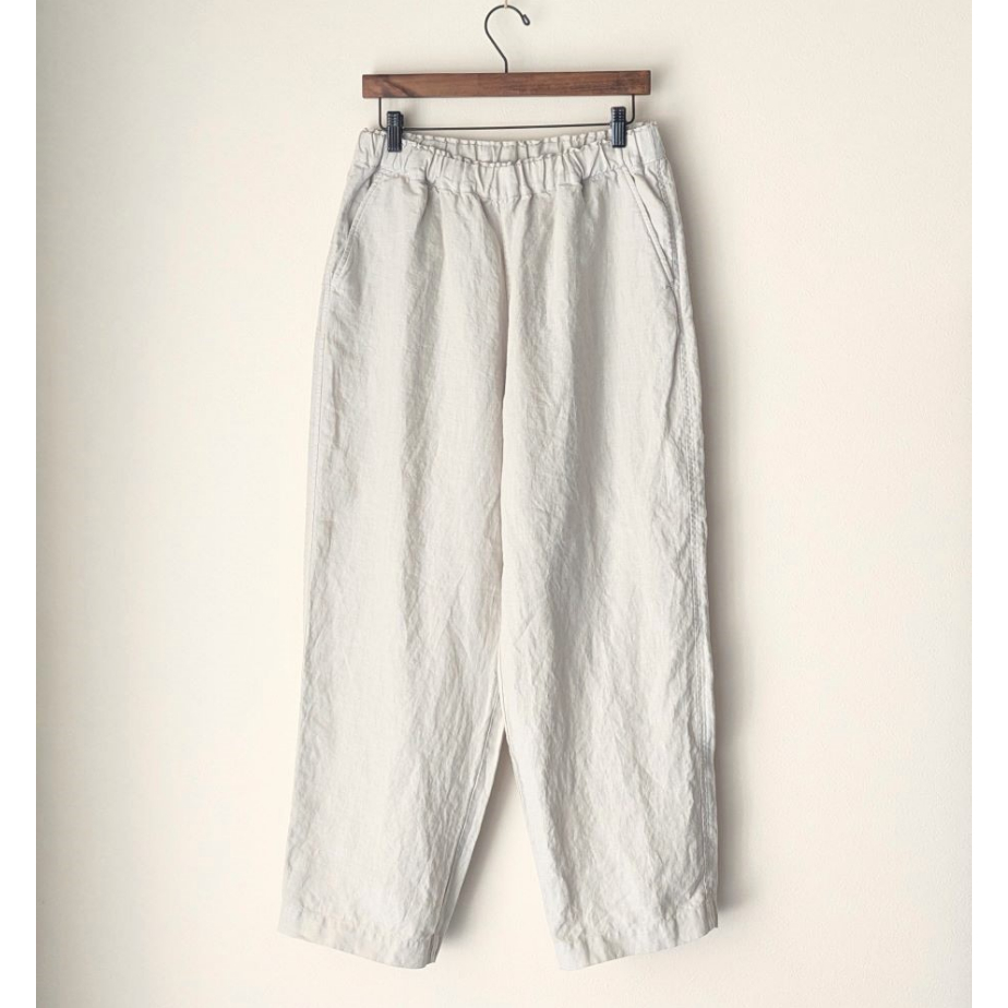 UNISEX 》RINEN / 40/1リネン平織 リラックスパンツ ( サンド