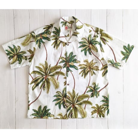 《 Men's 》Hilo Hattie / Cotton Aloha Shirt  ( White )