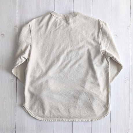 《 UNISEX 》 RINEN / 40/2スーピマ裏毛 裾ラウンドクルーネック ( ライトベージュ )