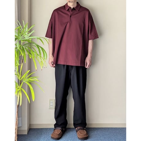 《 UNISEX 》maillot mature / Cotton Big Polo ( BURGUNDY )
