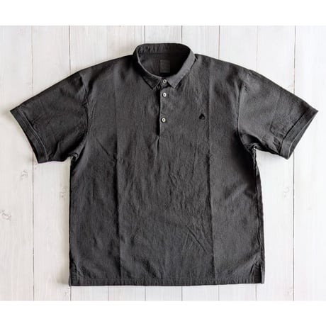 《 MEN 》 maillot / Linen Rich Polo Shirt-Tee ( BLACK )
