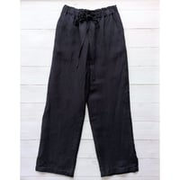《 WOMEN 》 MANON / RAYON LINEN SLIT EASY PANTS ( NAVY )