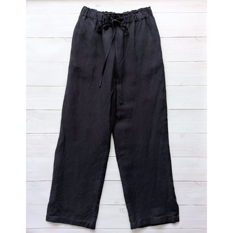《 WOMEN 》 MANON / RAYON LINEN SLIT EASY PANTS ( NAVY )