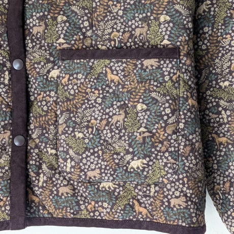 《 WOMEN 》 sosotto / LIBERTYコーデュロイキルティング ノーカラージャケット ( ブラウン )