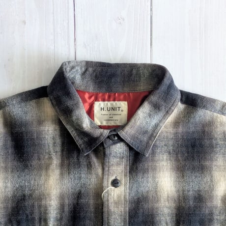 《 MEN 》 H.UNIT / Flannel check shirt ( BLACK )