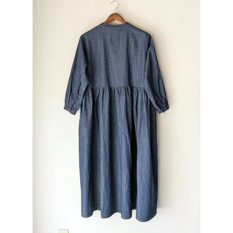 《 WOMEN 》 sosotto / 5.5ozデニム ビブヨークギャザーワンピース ( ワンウォッシュ )