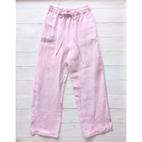 《 WOMEN 》 MANON / RAYON LINEN SLIT EASY PANTS ( PINK )