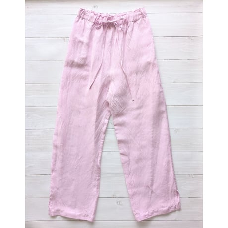 《 WOMEN 》 MANON / RAYON LINEN SLIT EASY PANTS ( PINK )