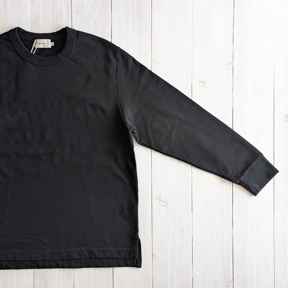UNISEX 》 RINEN / 20/1オーガニック裏毛 クルーネック ( クロ ) |