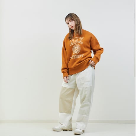 《 Unisex 》H.UNIT / Nice college crewneck sweat ( KINARI )