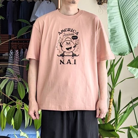 《 Unisex 》Honky Tonk weac. / 『アメリカ意外と行ったことがない』ビッグシルエットTシャツ ( PINK )