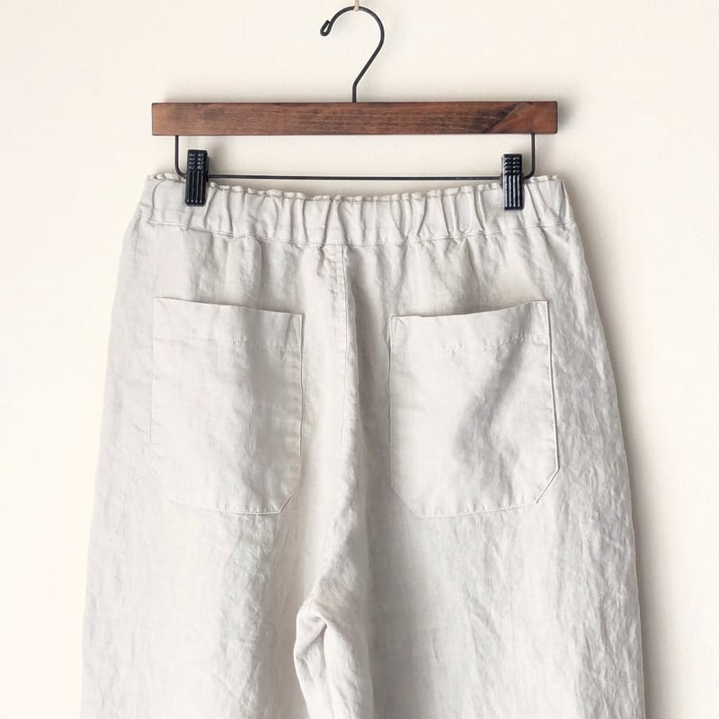 UNISEX 》RINEN / 40/1リネン平織 リラックスパンツ ( サンド
