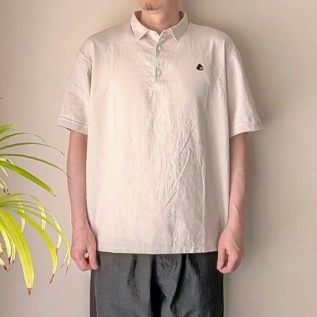 《 MEN 》 maillot / Linen Rich Polo Shirt-Tee ( IVORY )