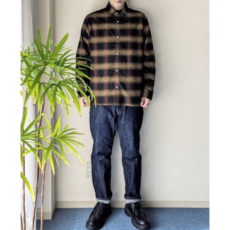 《 MEN 》 weac. / NOKAMIKUN - Cotton Flannel Shirt ( BROWN )