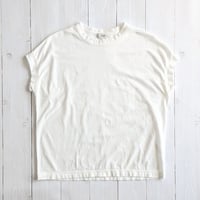 《 WOMEN 》 RINEN / 60/2スーピマ天竺 フレンチスリーブ ( シロ )