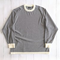 《 MEN 》 maillot mature / Wool Border Crew-Tee ( OFF×BLACK )
