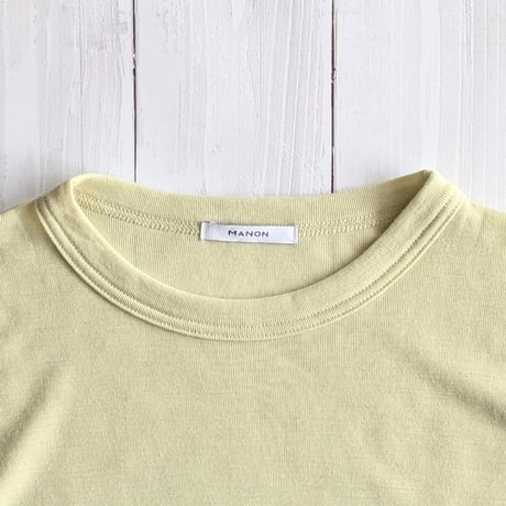 《 WOMEN 》 MANON / SUMMER WOOL MIX COOL GATHER SLEEVE TEE ( YELLOW )
