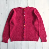《 WOMEN 》 PONT DE CHALONS / ベビーアルパカカラフル釦カーディガン ( レッド )