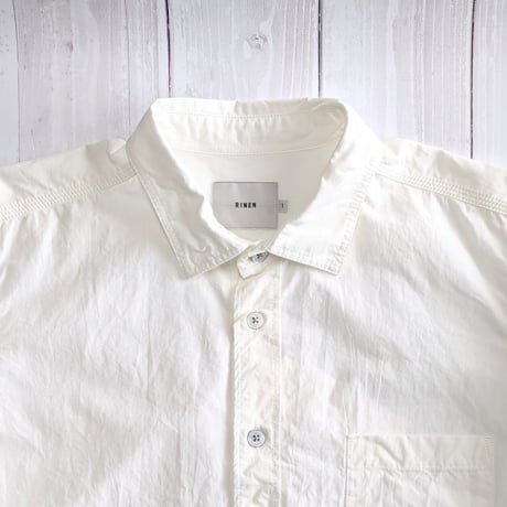 《 UNISEX 》RINEN / 80/2ダウンプルーフ レギュラーカラーオーバーサイズシャツ ( シロ )