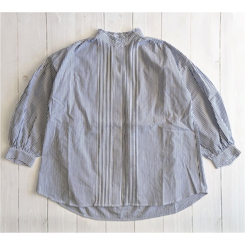 WOMEN 》 PONT DE CHALONS / ピンタックバンドカラーシャツ ( スト