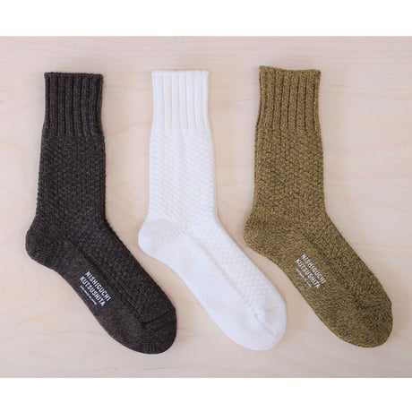 《 UNISEX 》 NISHIGUCHI KUTSUSHITA / ウールコットンブーツソックス ( 4 colors )