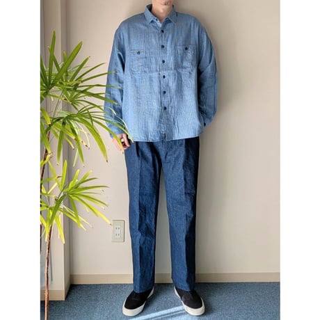 《 MEN 》 H.UNIT / Check work shirt ( BLUE )