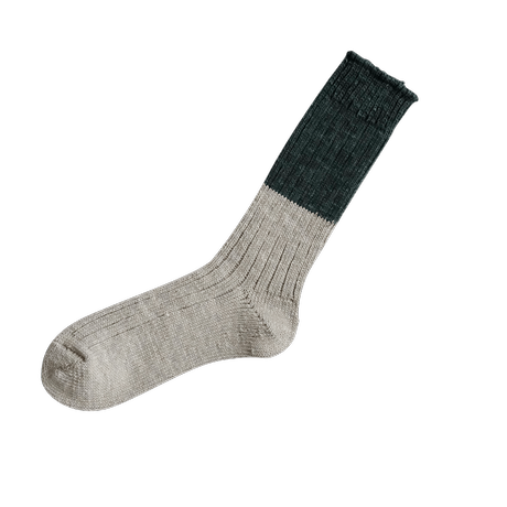 《 UNISEX 》NISHIGUCHI KUTSUSHITA / ウールコットンスラブソックス ( 5 colors )