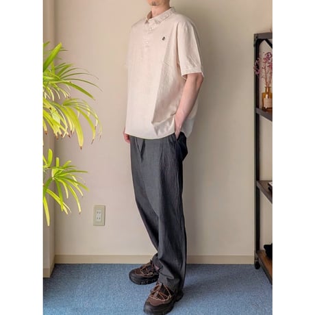 《 MEN 》 maillot / Linen Rich Polo Shirt-Tee ( IVORY )