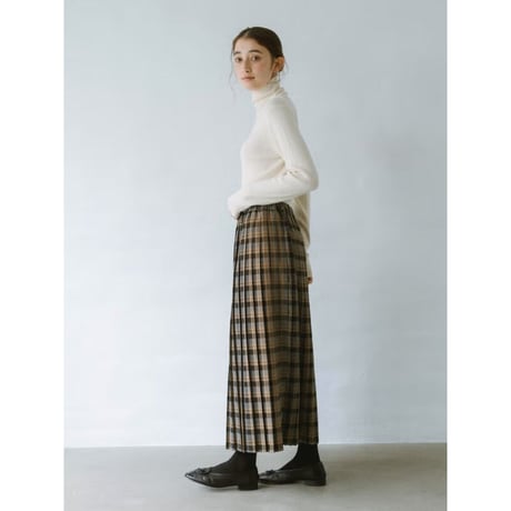 《 WOMEN 》 sosotto / チェック切替プリーツスカート ( NAVY )