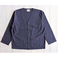 《 UNISEX 》 RINEN / 80/1+50/1強撚平織 カーディガンシャツ ( ネイビー )