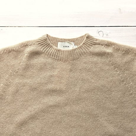 《 Unisex 》RINEN / 2/15ウール天竺編み プルオーバー ( ライトベージュ )