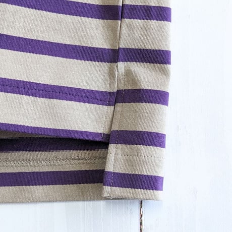 《 Unisex 》ämne / BORDER gride basque Ⅱ ( Gray_Purple )