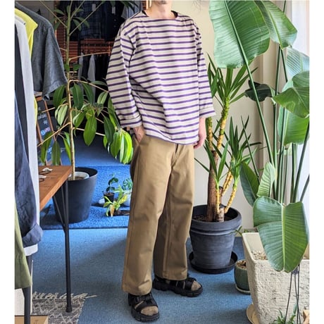 《 Unisex 》ämne / BORDER gride basque Ⅱ ( Gray_Purple )
