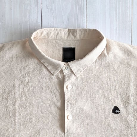 《 MEN 》 maillot / Linen Rich Polo Shirt-Tee ( IVORY )