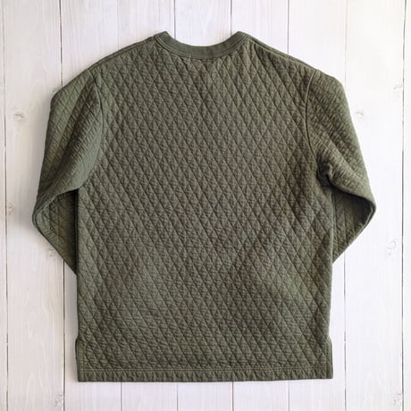 《 UNISEX 》 RINEN / 30/1オーガニック天竺ダイヤキルティング クルーネック ( オリーブ )