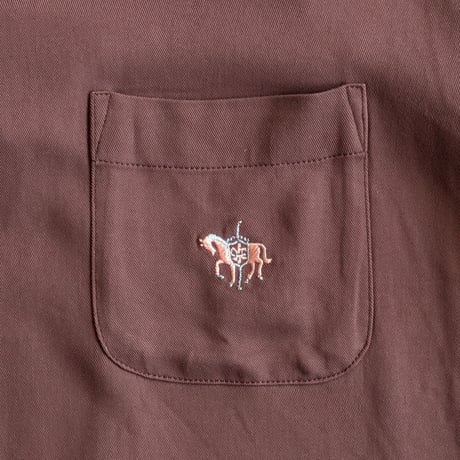 《 MEN 》 DAN RIVER  / 50S EMBROIDERY S/S SHIRT  ( BROWN )
