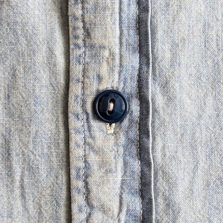 《 UNISEX 》H.UNIT / Chambray big pocket work shirt ( Used wash )