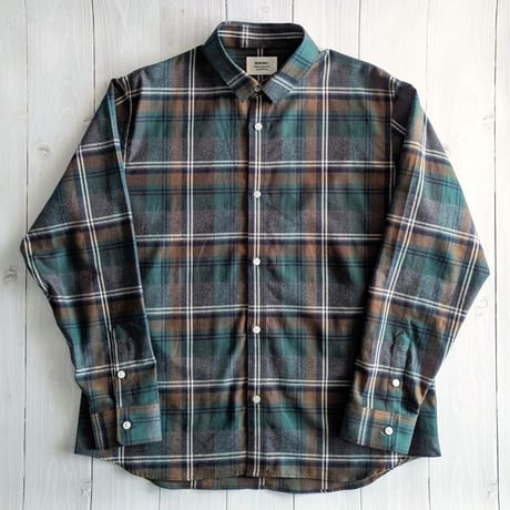 《 MEN 》 weac. / NOKAMIKUN - Cotton Flannel Shirt ( GREEN )