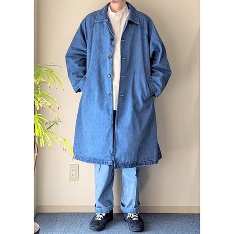 《 Unisex 》H.UNIT / Denim soutien collar coat ( Washed )