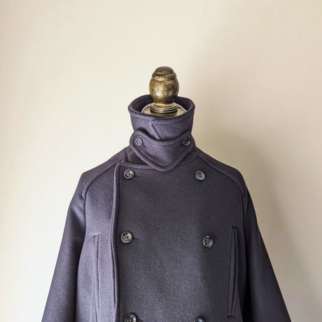 《 WOMEN 》maillot mature / Double Face Beaver Big Pea Coat ( NAVY )