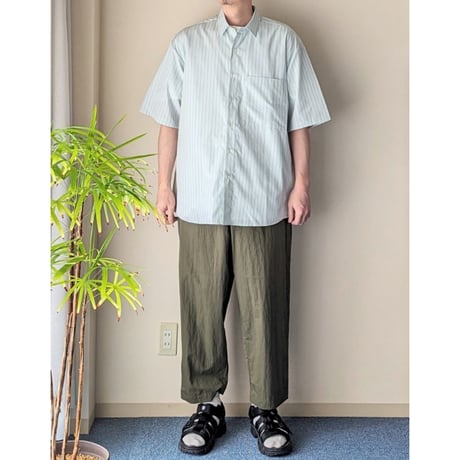 《 Unisex 》ämne / PIMA STRIPE half sleeve shirts  ( GREEN )