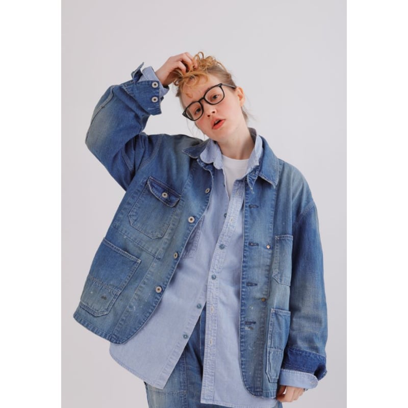 週末セール中　H.UNIT denim coveralls used wash H.UNIT 