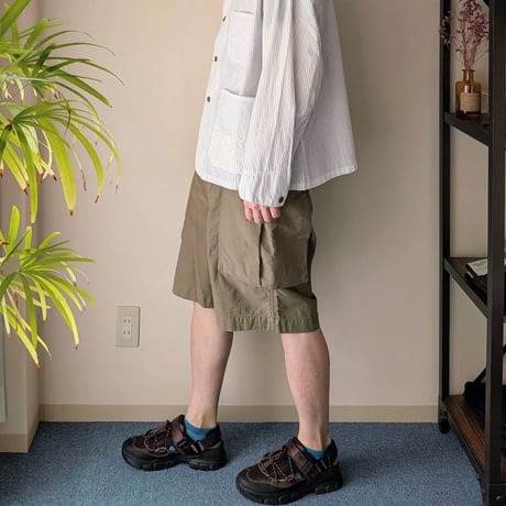 《 UNISEX 》 H.UNIT / Back satin military shorts ( KHAKI )
